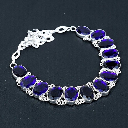 Collana zaffiro blu argento - blu,