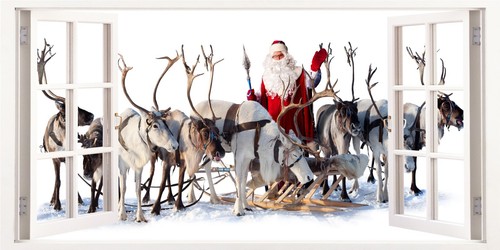 Quadro renna babbo natale - quadro,